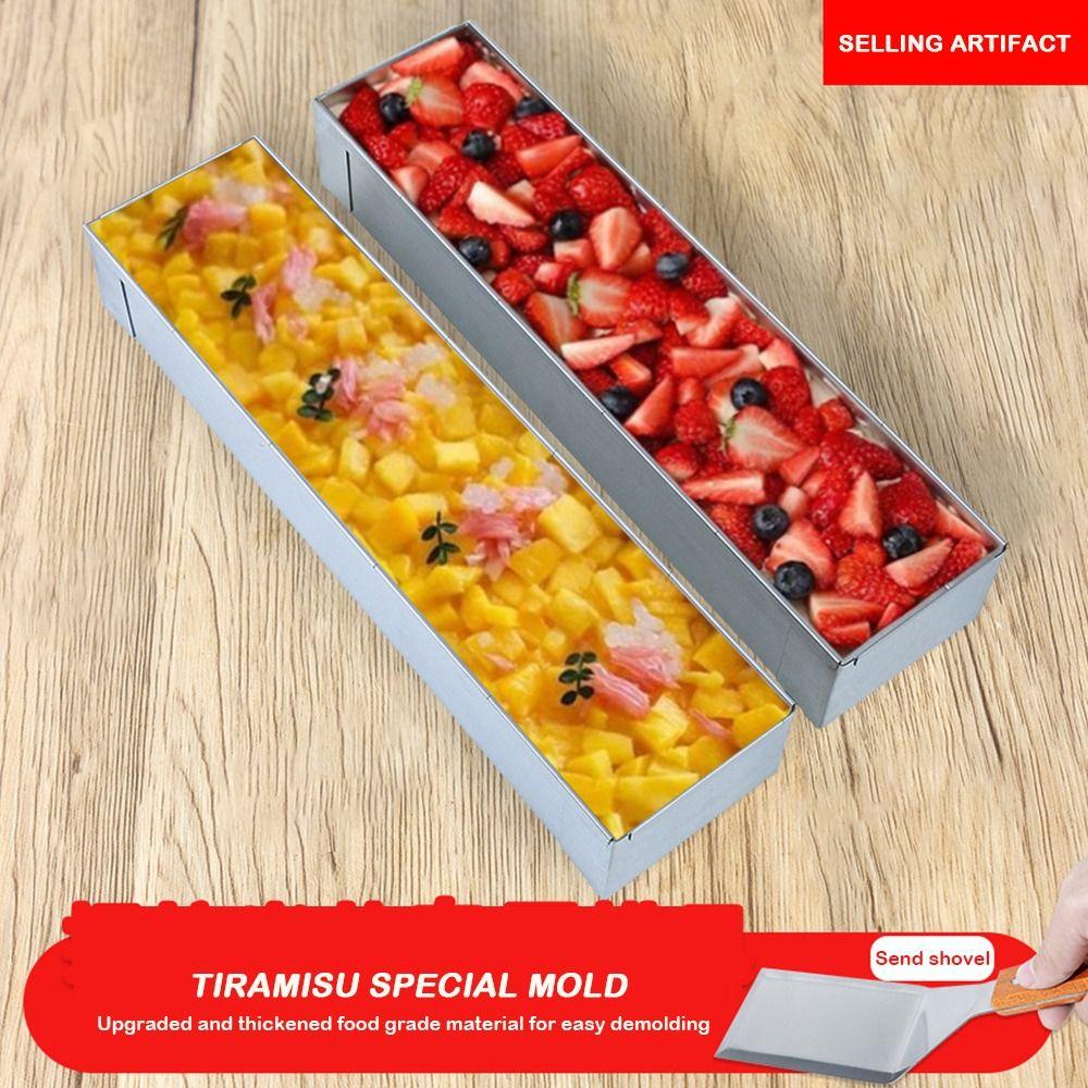 Rechteckige Tiramisu-Kuchenform mit abnehmbarem Boden, professionelle Werkzeuge, rechteckige Kuchenform, Antihaftoberfläche, Chiffonkuchen