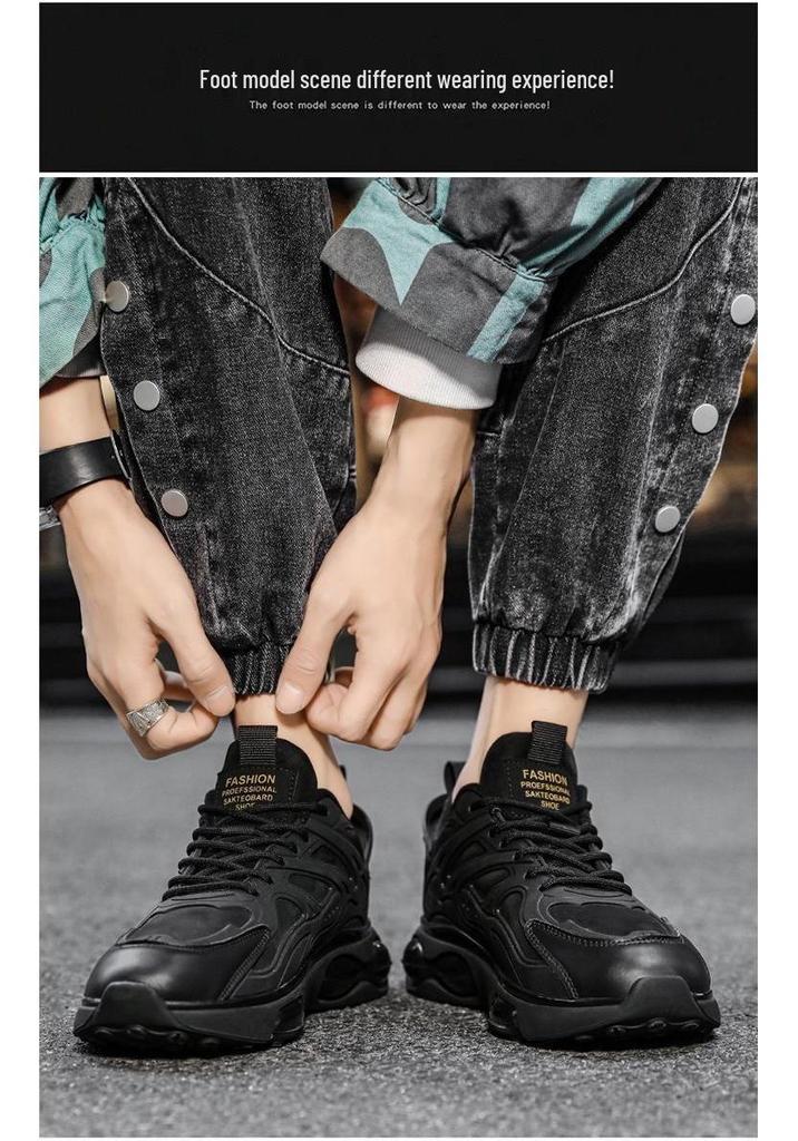 Men's 2025 Trendy Thick Sole Mesh Sneakers - Breathable, Versatile Casual Sports Shoes for Spring & Autumn