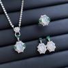 2025 Retro Ruby Jewelry Set 925 Sterling Silver Engagement Ring Earrings Necklace Women's Party Gift