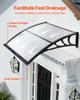 Awnings for Door Entrance, 38 x 40 in, Exterior Front Door Window Awnings with Drainage & ABS Bracket, Rain Snow Sun Protection, Overhang