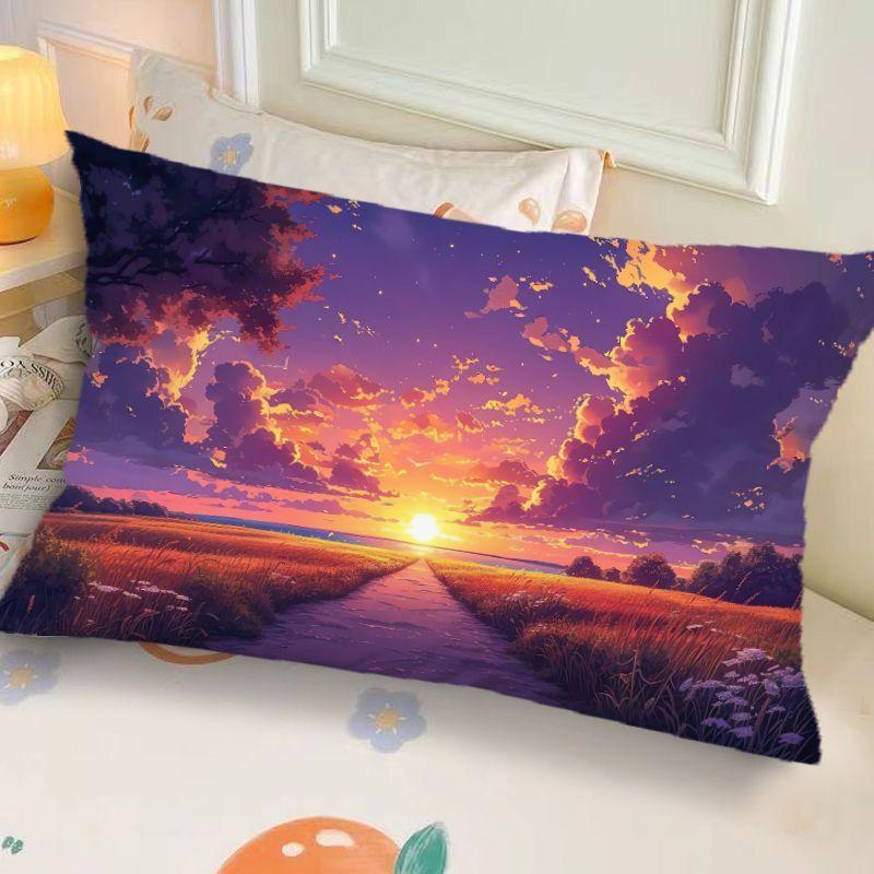 Ins-Style Ink Landscape Dormitory Pillow,Bedside Bedroom Pillow Gift,Nap Creative Living Room Sofa Cushion