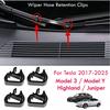 4PCS Windshield Wiper Washer Hose Retention Clips Wiper Arm Spray Pipe Tube Hold For Tesla Model 3 Y Highland Juniper 2017-2025 Hoses Windshield
