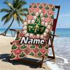 Custom Name Personalized Alpha Kappa Alpha Print Beach Towel, for Trip Camping Beach Party Home Decor, Birthday Gift for Family & Friends