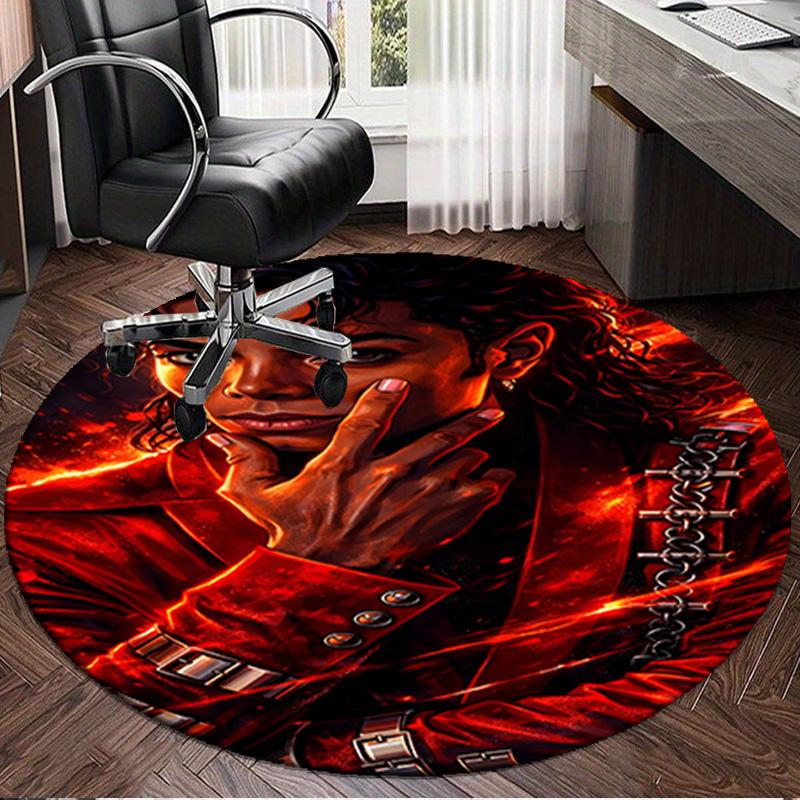 1PC Michael Hat Round Rug, Non-slip Chair Mat, Home Decor, Circle Carpet Perfect for Office, Bedroom, Living Room,Christmas gift