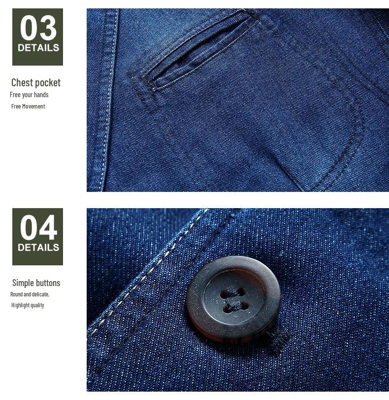 Men's Plus Size Casual Denim Jacket 2182