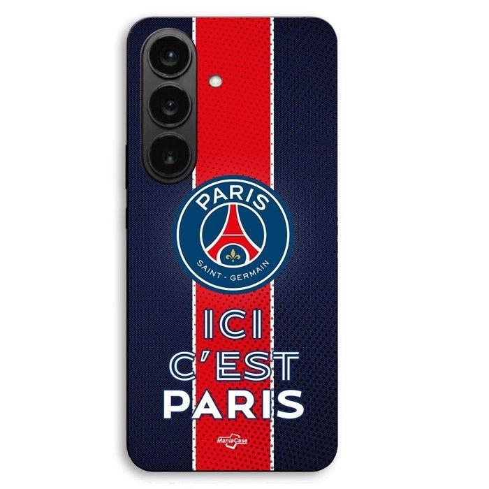 Coque de téléphone - MANIACASE - Samsung Galaxy S26 - Silicone TPU - Noir - PSG logo ici c'est Paris schwarz