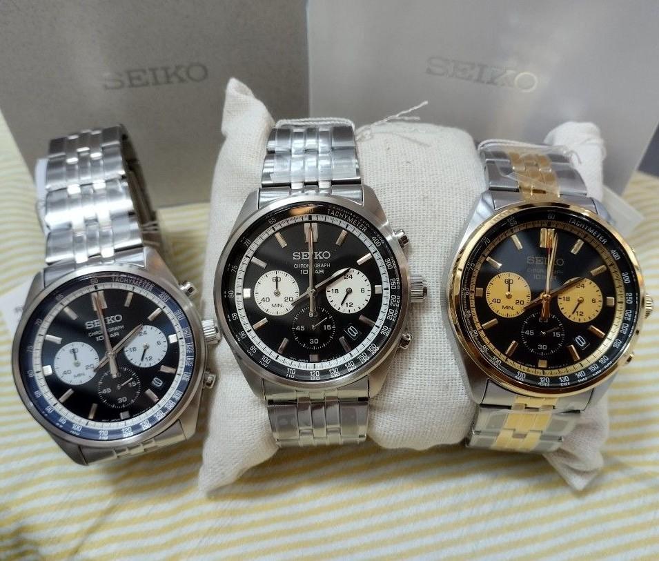 SEIKO Sport Chronograph Black Dial Stainless Steel Men’s Watch SSB429P1