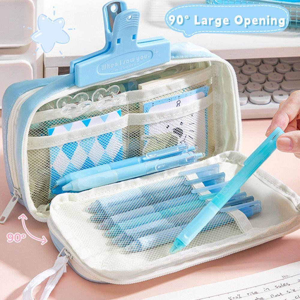 Large Opening Design Pencil Case Large Capacity Stationery Organizer Pen Box  School Office