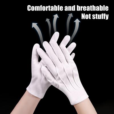 Weiße formelle Handschuhe Uniform Kostüm Smoking Wachhandschuhe für Herren Damen Münzschmuck Inspektionshandschuhe für Kellner