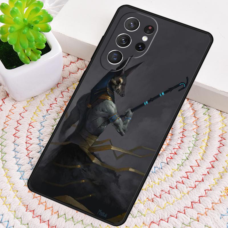 Anubis Ägyptischer Gott Handyhülle für Samsung Galaxy note 10 pro S26 Ultra S23 S24 FE S25 S21 S22 PLUS stoßfest Hülle