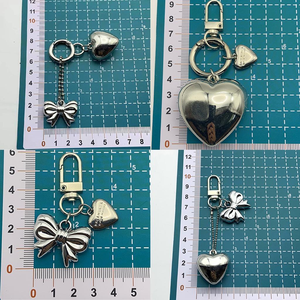 Fashionable Large Love Heart KeyRing Polished Sturdy Alloy Charm Craft Supplies for Bags and Keys Unisex Gifts
