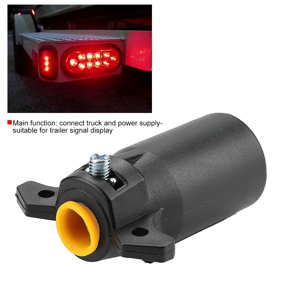 7 Pin Round Trailer Towbar Towing Plug Adapter Connector 12V US Plug
