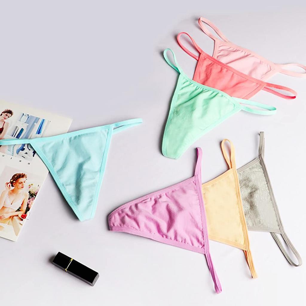 CHROME CRANE Solid Sexy Cotton LW106 Women's T-Back, Color, Panties, Underwear, (02.Rose)