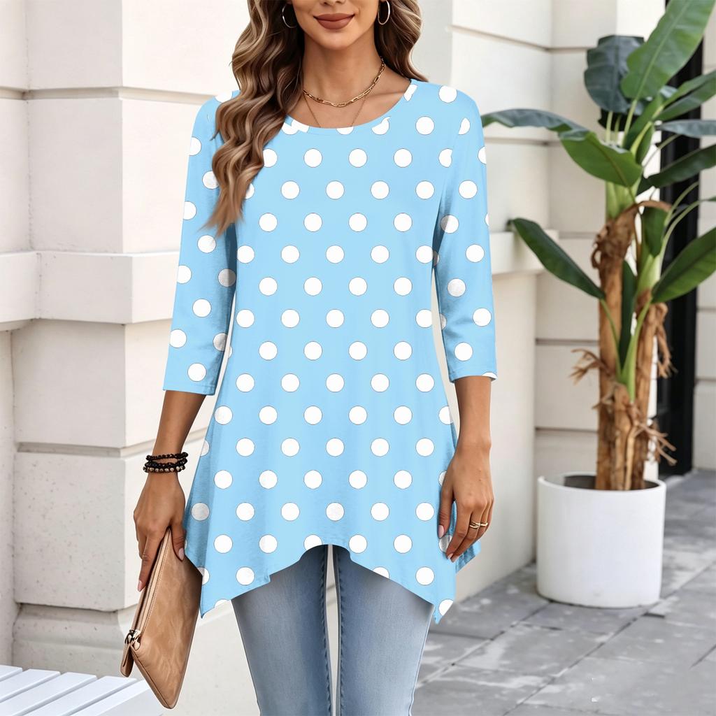 Women's Fashion Casual 3/4 Sleeve Pullover Top for Everyday Wear