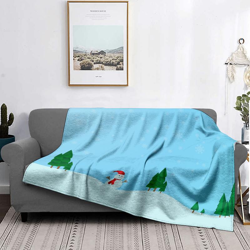Home Decoration Plush Throw Sofa Blanket Bedspread Bed Fluffy Soft Blankets Decor Plaid Modern Halloween Merry Christmas Winter