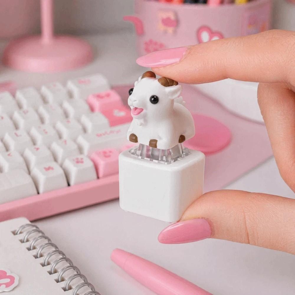 Clicky Button Keyboard Fidget Keychain Sheep Design Fidget Clicker Keychain Pass Time
