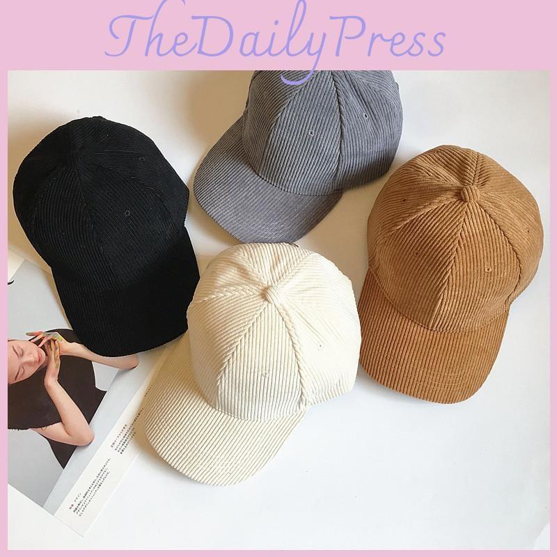 Corduroy Cap Baseball Unisex Peaked Caps Solid Color Hat Fashion Casual Gift