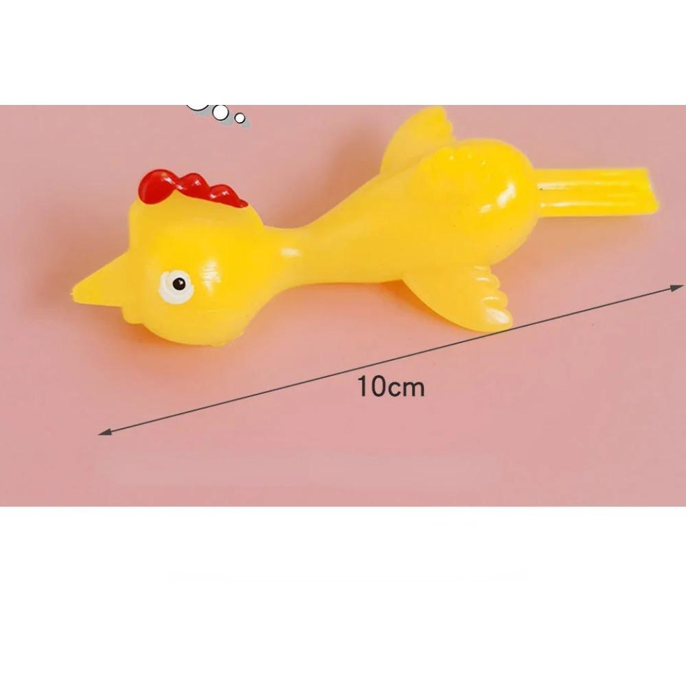 5-50pcs Novelty Catapulted Ejection Chicken Toy Light Rubber Finger Prank Flying Toy Slings Chicken Finger Toys Turkey Sticky