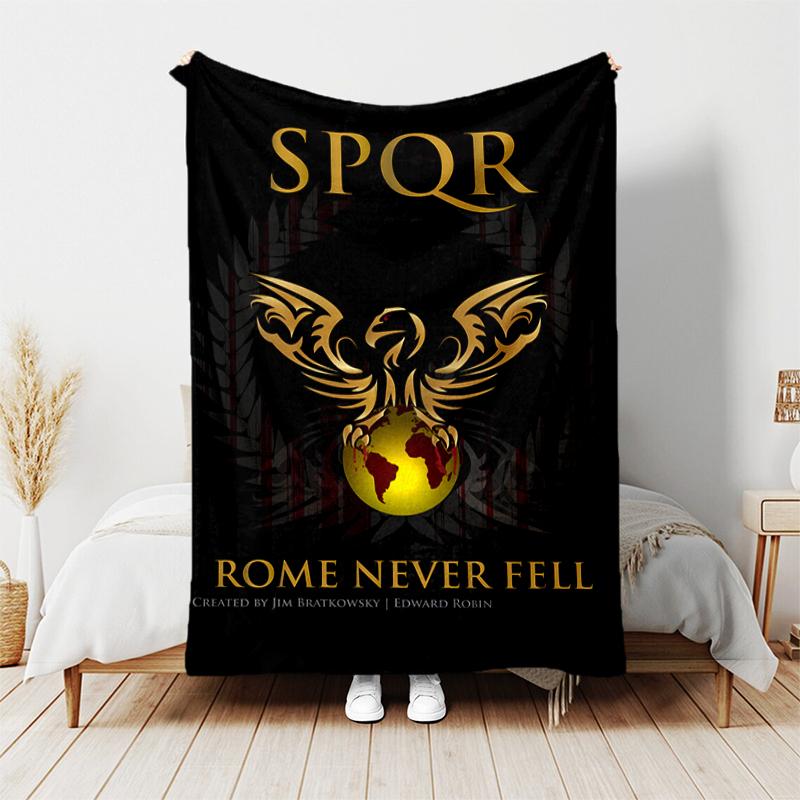 1pc Blanket SPQR Roman Eagle1 Print Design, Lightweight Blanket for Sofa, Bed- Soft &Warm, Gift for All Seasons like Christmas, Halloween