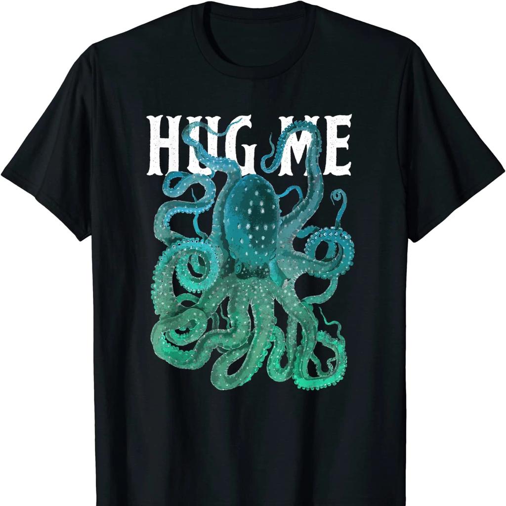 HUG ME Funny Cephalopods Octopoda Octopus Loves Gift TShirt New 100 Cotton Short Sleeve ONeck Tshirt Casual Mens Top