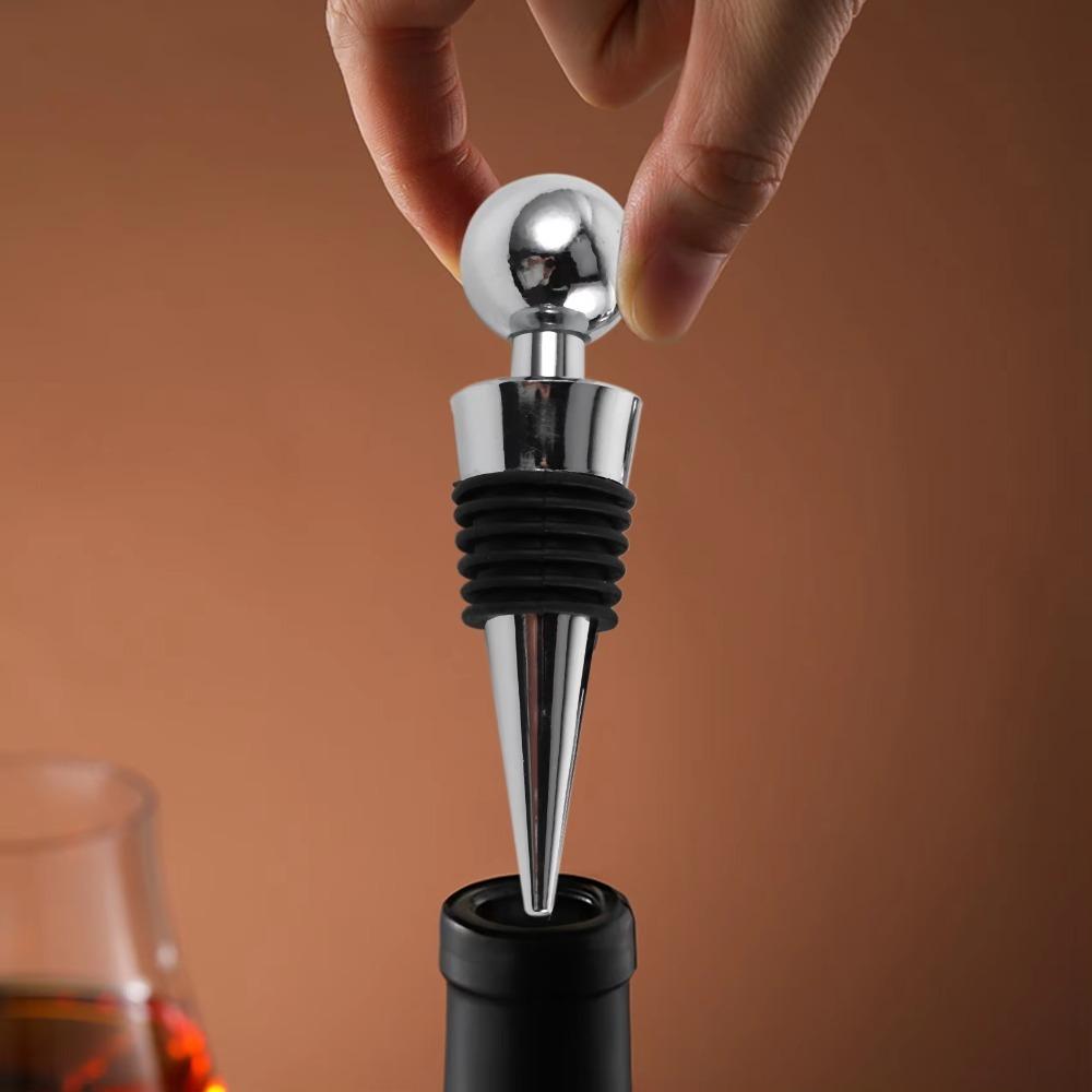 

5Pcs Reusable Champagne Stopper Sealed Wine Storage Twist Cap Plug Bar Tool Wine Stoppers Pub срібний