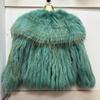 New 100% Real Raccoon Fur Striped Large Lapel High Waist Short Quilted Fur Coat