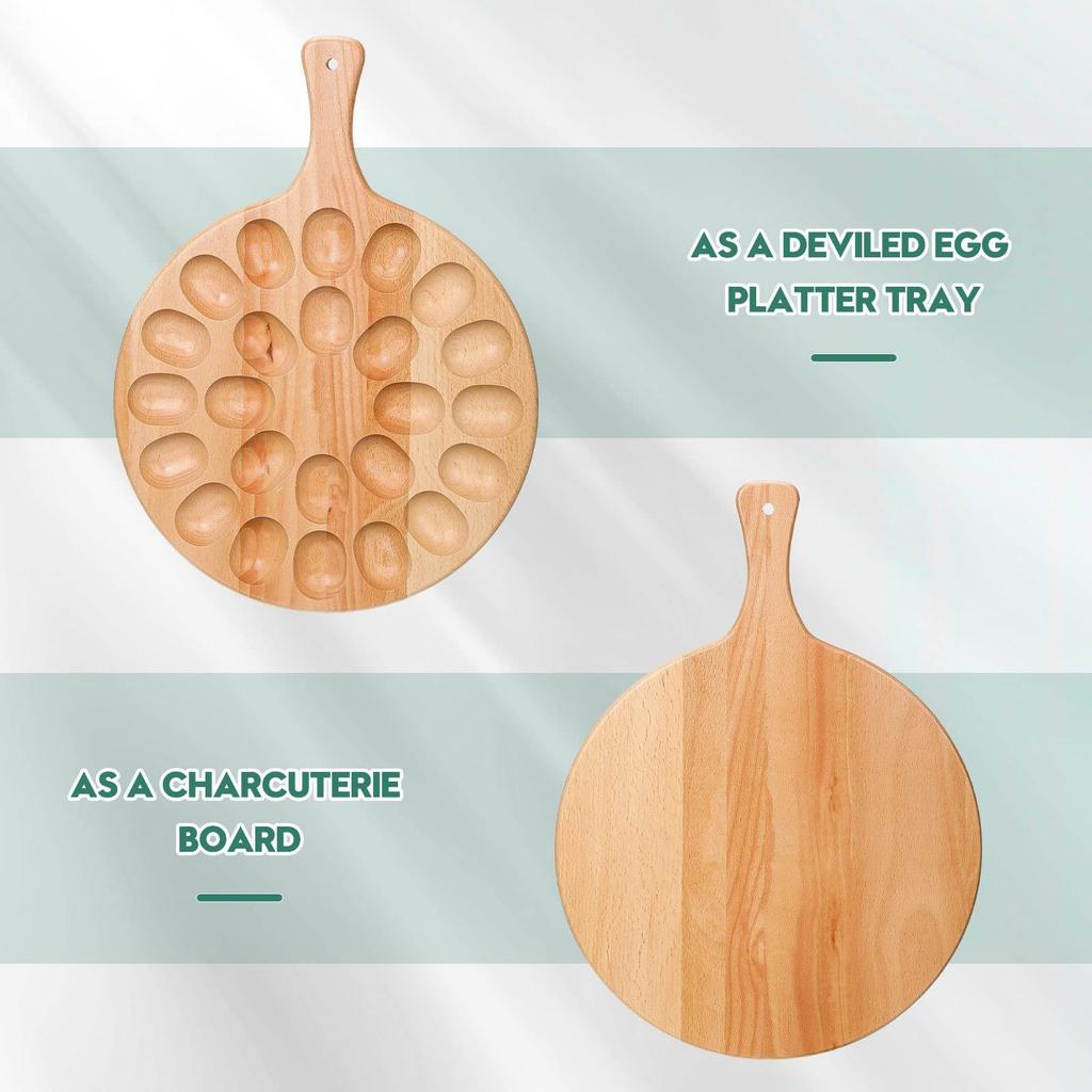Wood Deviled Egg Tray Wooden Tray Creative Divided Egg Holder Egg Tray