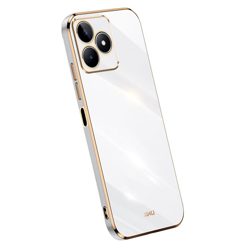 

XINLI Anti-scratch TPU Phone Case for Realme C53 (Global)/C53 (India)/C51,Electroplating Edge Phone Cover White