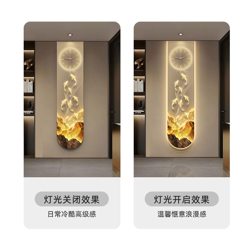 Modern Design Entrance Hall 3D Wall Clock Villa Mute Digital Clock Corridor Wall Decor Decoration Golden LED Light Painting