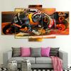 Nie oprawione płótno 5 Panel Lotus motocykl MOTO Racing modułowe HD Wall Art plakaty zdjęcia Home Decor do salonu obrazy