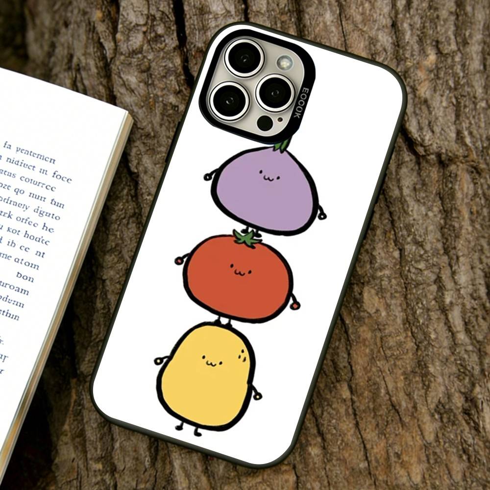 Cute potato Phone Case For iPhone 17,16,15,14,13,12,11 Plus,Pro Max,XS,Colorful Silver Phone case Funda Cover