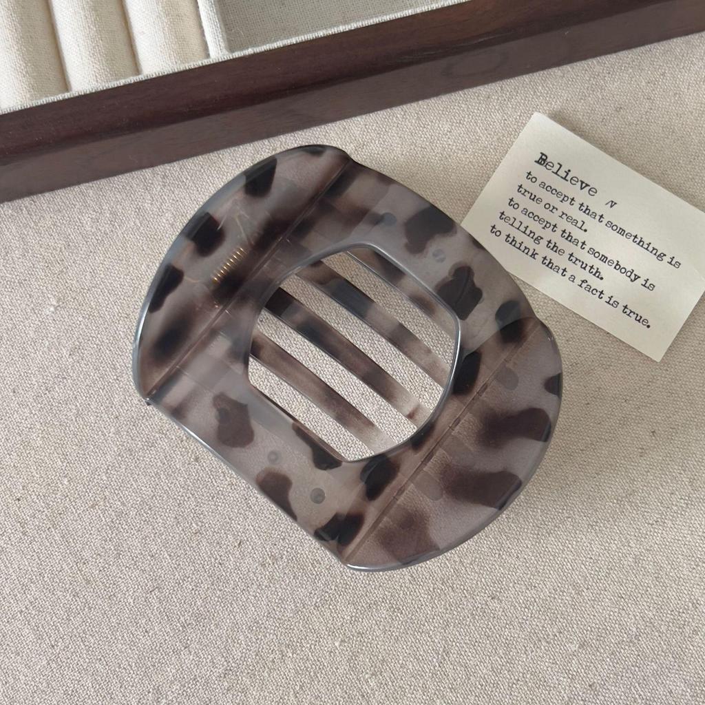 Vintage Abalone Curved Hair Clip - Large Duckbill Claw for Women's Updo, Gentle On Hair