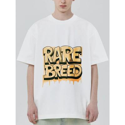 Rare Breed Oversized T-Shirt Black Gold Graffiti Print Streetwear Fashion Casual Wear
