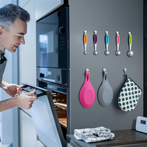 BTLIN Magnetic Hooks, Strong Neodymium Magnets, 20mm Diameter, Maximum Load Capacity 15kg, Suitable for Kitchens, Refrigerators, and Offices, Pack of