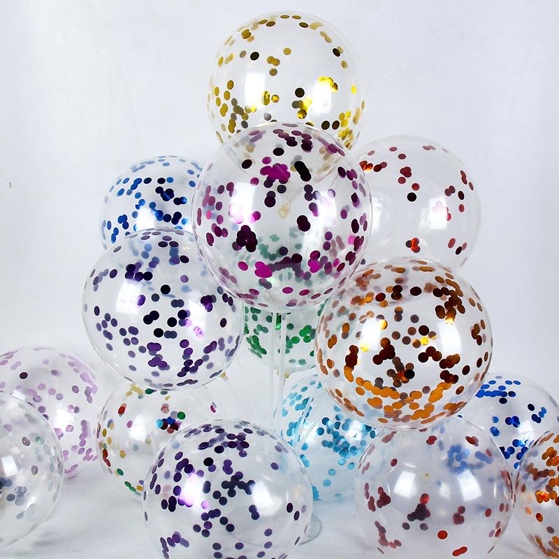 10/20/50 Pcs Colorful Confetti Balloons 12 Inch Transparent Sequin Balloons Wedding Birthday Balloons Festival Decoration Ballon 5