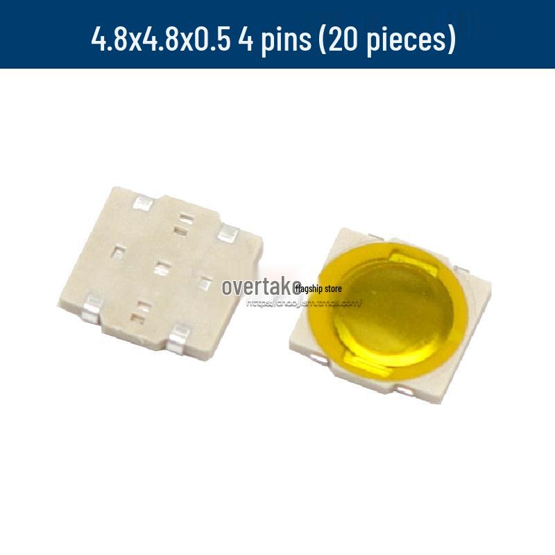 Membrane Light Touch Switch: 4-Pin Potentiometer, 4x4x0.8mm, 4.5x4.5x0.55mm, 4.8x4.8x0.5mm