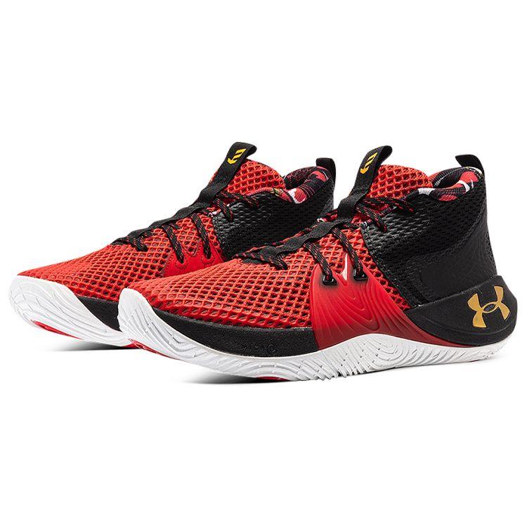 Under Armour Unisex Embiid 1 Chinese New Year Red Black Mid-Top Basketball Shoes 3023876-602