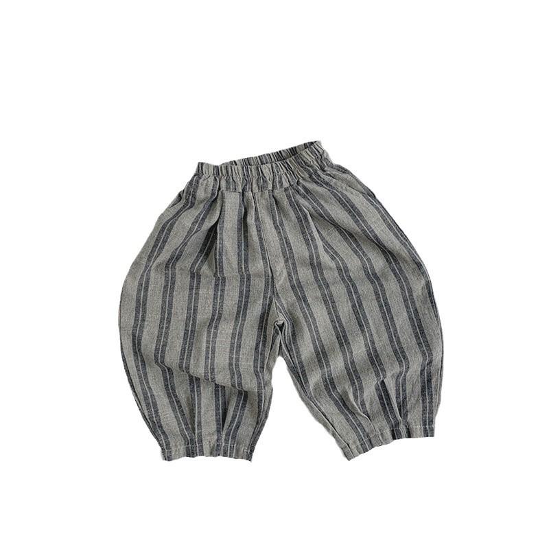 Spring/Summer Children's Striped Pants: Japanese & Korean Mori Style, Loose Fit, Casual for Boys & Girls