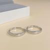 Tichia Real Shot Niche Design 999 Sterling Silver Etched Glacier Couple Rings - Perfect Valentine's Day Gift