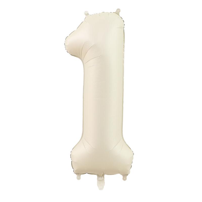 

40 Inch Beige Cream Caramel chocolate Color Retro Number Balloon 123456789 for Baby Shower Birthday Party Wedding Decoration Number&40inch
