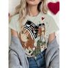 Casual Loose Fit Round Neck Short Sleeve T-Shirt With 3D Dog Print Women Men 2025