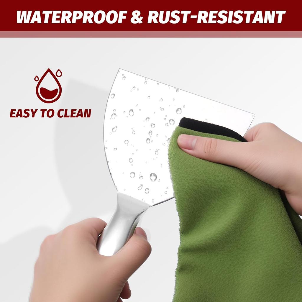 Premium Polished All-Stainless Steel Scraper Tool for Drywall Finishing,Professional Grade Putty Blade for Scraping Paint