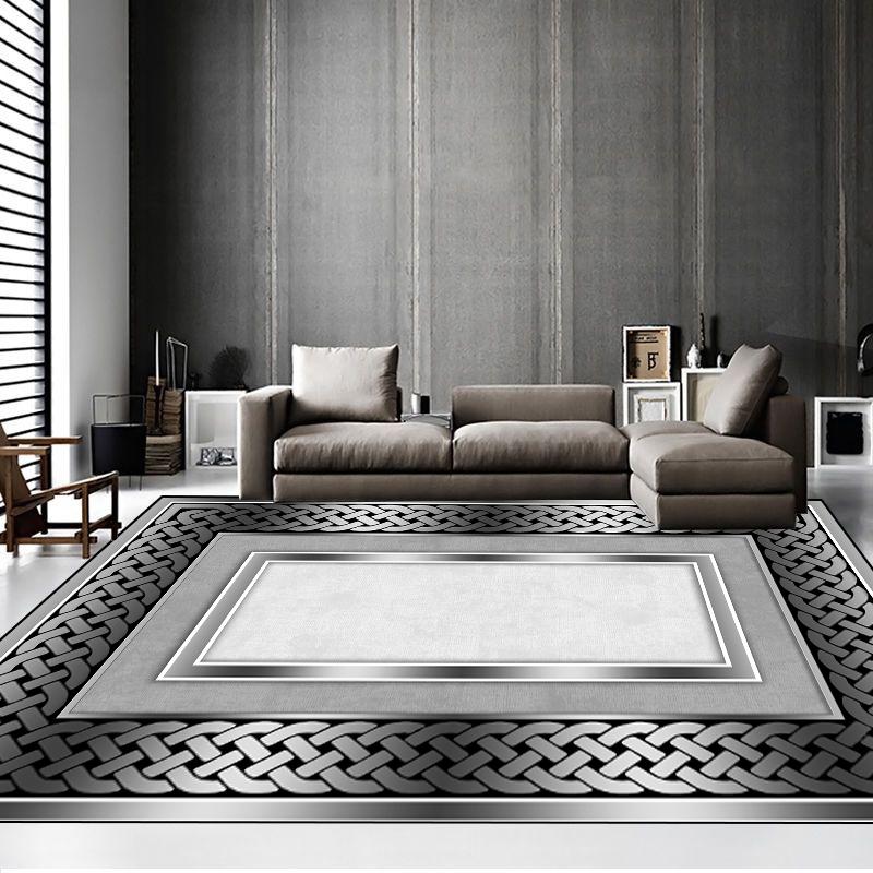 Grauer Teppich im Retro-Stil für großes Wohnzimmer, Minimalismus, Salon-Tischbereich, Rutschfeste Schlafzimmer-Fußmatte 200x300, Dekoration Zuhause