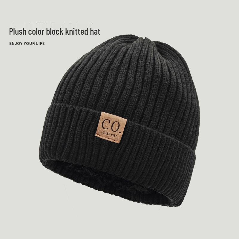 Korean Style Thickened Knitted Unisex Winter Hat - Trendy, Warm, Windproof, Outdoor Snowfield Hat