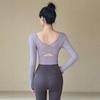 ACKDCS Women's Mesh Back Long Sleeve Yoga Top