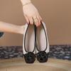 2026 New summer Square Toe Silver Women's Comfortable Soft camellia Flat Shoes Light mouthed color blocking Casual shoes