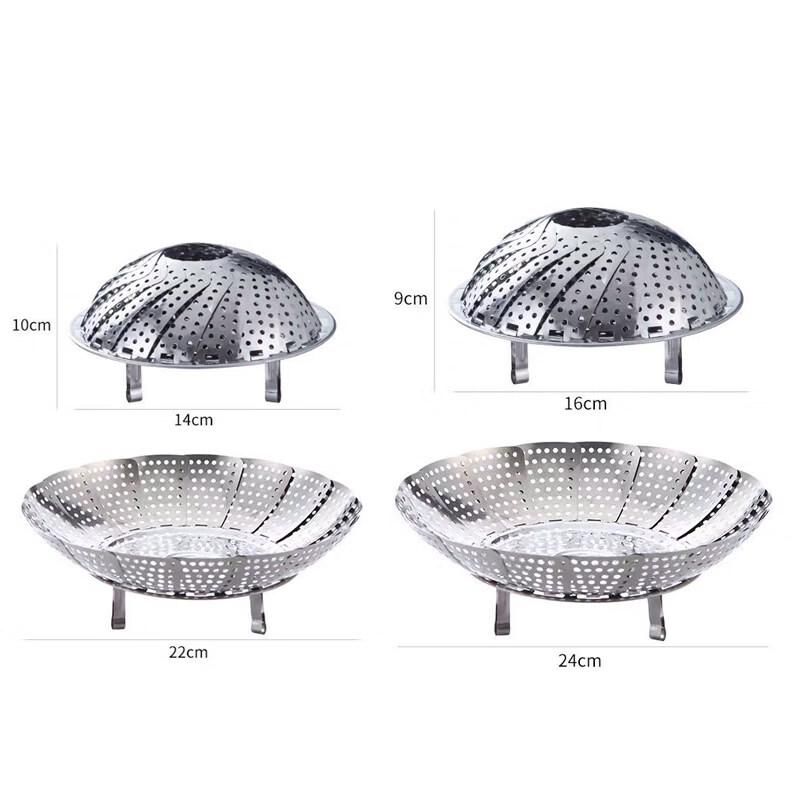 ZISIZ Foldable 304 Stainless Steel Steamer Rack