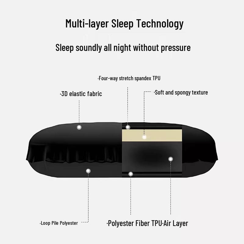 Blackdog Feather Bone Inflatable Travel Pillow for Outdoor, Camping, Sleeping, and Lumbar Support.