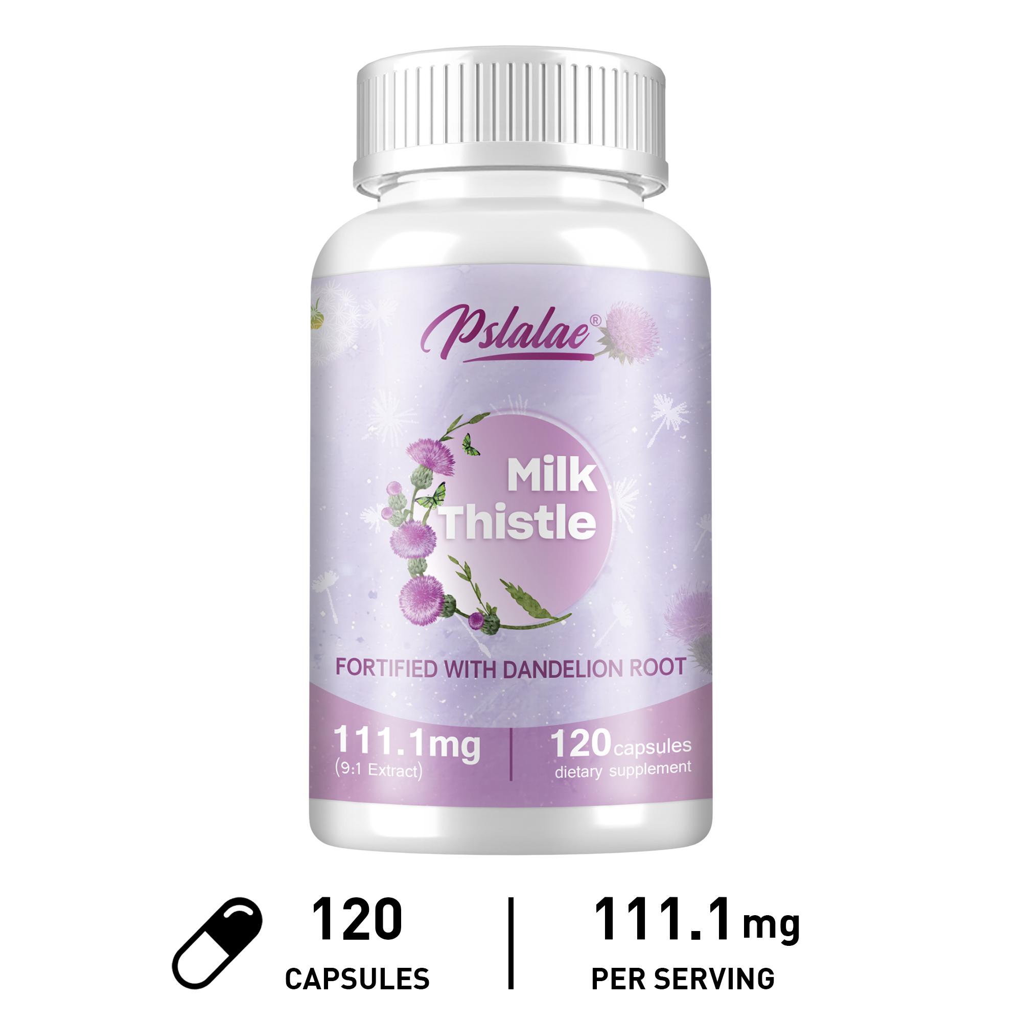 Pslalae Milk Thistle and Dandelion Dietary Supplement, Contains Milk Thistle, Dandelion Root, Daily Support, Nutritional Supplement 120*1