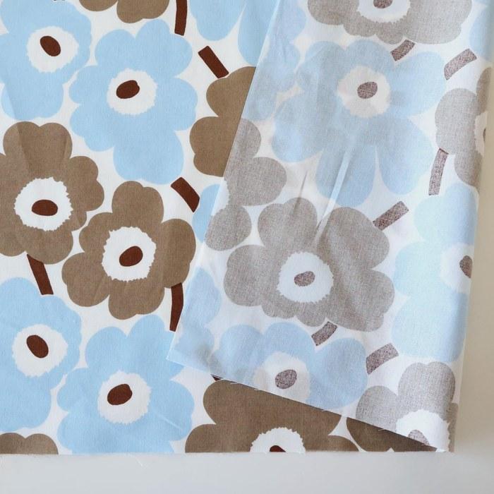 [Marimekko] Mini Unikko Cut Cloth 70x50cm No.178 Light Blue & Brown, Japan Exclusive Light Blue, Brown 70cm x 50cm
